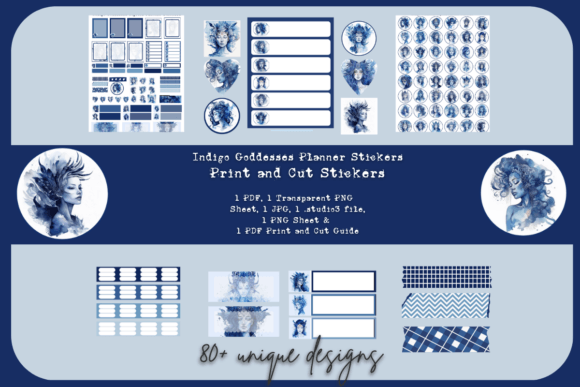 Download Indigo Goddess Digital Planner Stickers - Digital planner stickers Collection