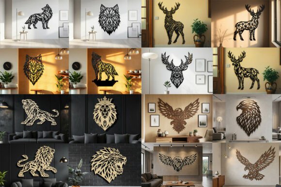 Download Laser Cut Animal Wall Art SVG Bundle - Wall art svg bundle Collection