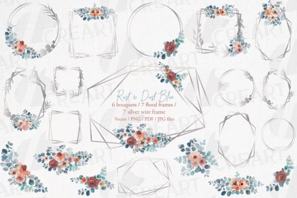 Download Rust, Dust Blue Eucalyptus Silver Frames - Premium Resources