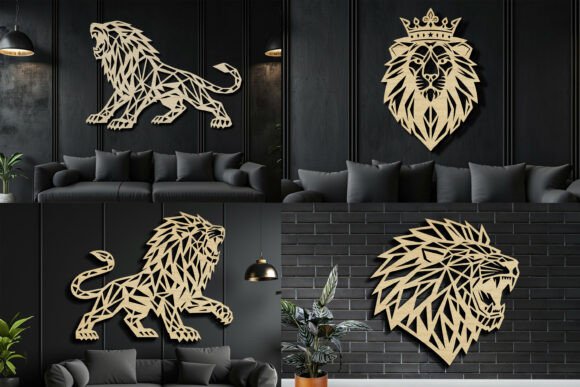 Download Laser Cut Lion Wall Art SVG Bundle - Wall art svg bundle Collection